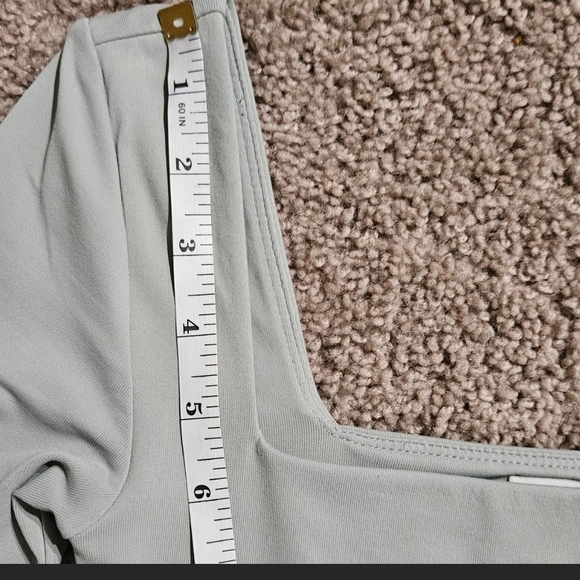 Babaton Square Neck Long Sleeve Bodysuit in Light Green - Picture 7 of 9